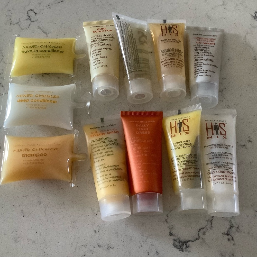 Mixed chicks travel size shampoo & hair conditioner bundle of 11